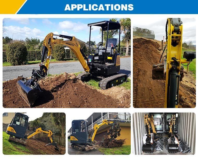 CE ISO 1.8 Ton 1.9 Ton Hydraulic Excavator Small Digger Mini Crawler Excavators with Cab