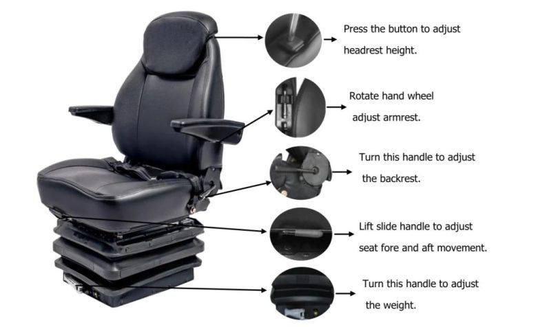 Luxury Leather Cover mechanical Suspension Aircraft Seat