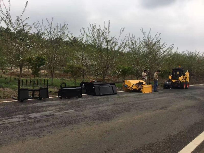 Skidsteer Attachments Snow Brooms for Sidewalks