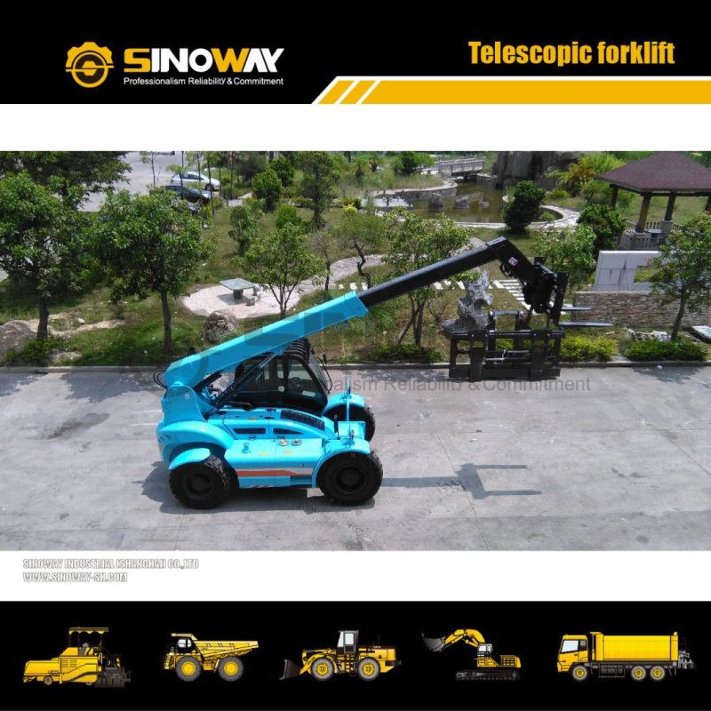 3.5 Ton Mobile Material Handler Sinoway Telehandler with Cummins Engine