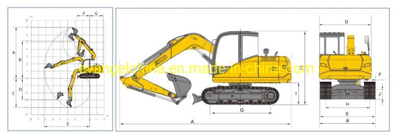 7500kg Small Crawler Excavator Xe75D with Kubota Engine