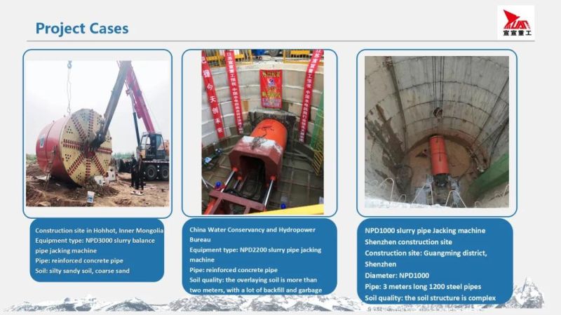 Ysd3000mm Rock Pipe Jacking Machine with Long Jacking Distance for Sewer Treatment Project