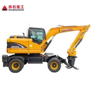 Xn100 Rhinoceros 8t Earth Moving Machinery Long Arm Wheeled Excavators