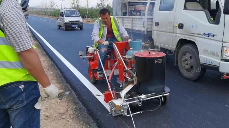 Hand-Push Thermoplastic Road Marking Machine with Gasoline Powered Hydraulic Booster