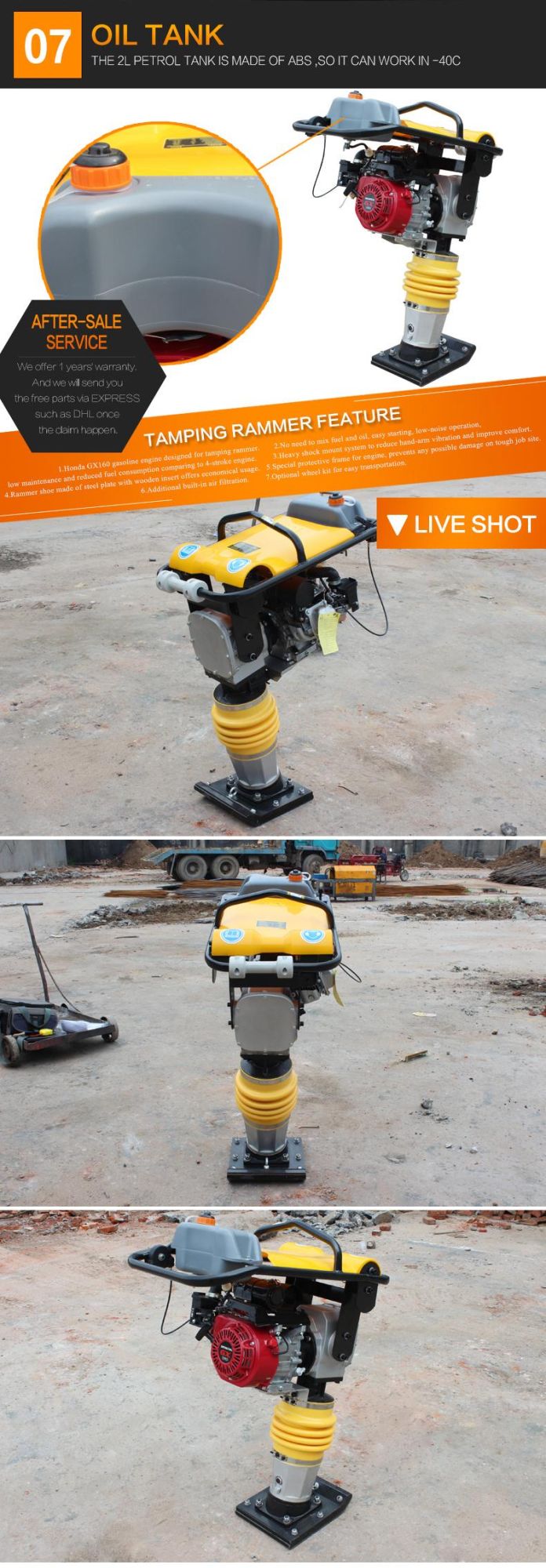 New Gasoline Vibrating Tamping Rammer