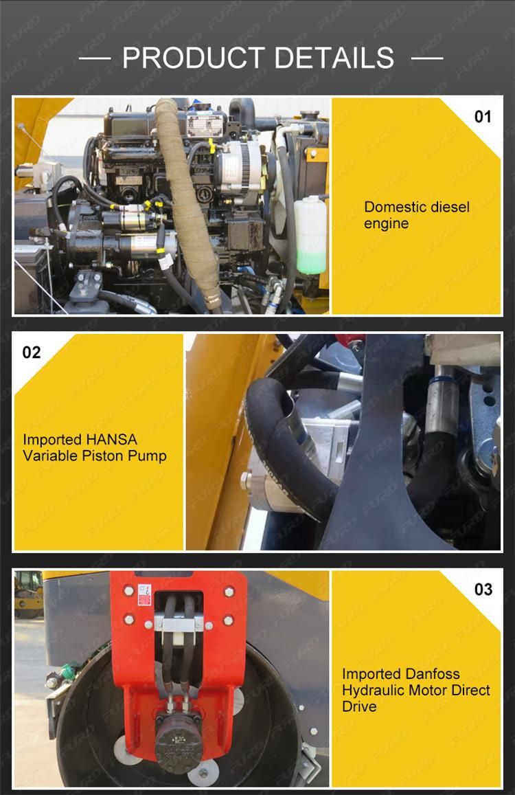 New Construction Machine 2500kg Mini Road Roller Compactor for Sale