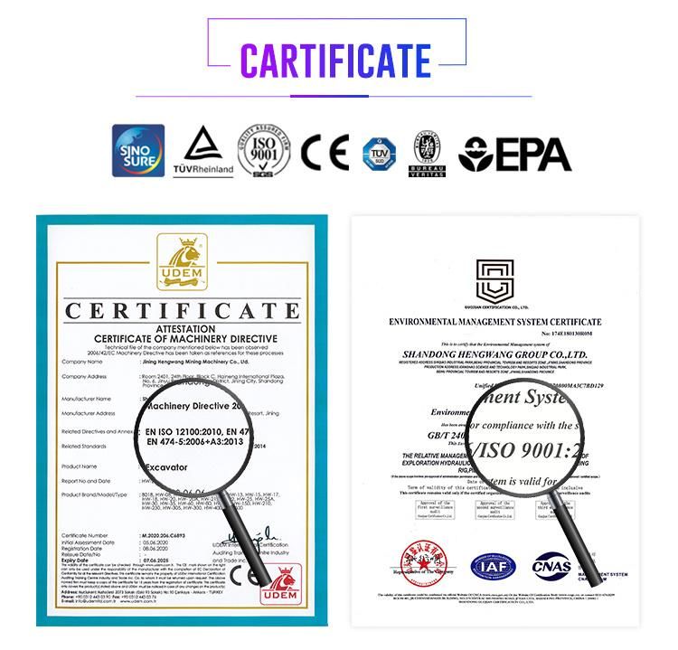 CE EPA Hw-10 Earthing Moving Hydraulic Digger