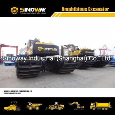 Swamp Excavator 40 Ton Amphibious Dredging Excavator with Floating Pontoon