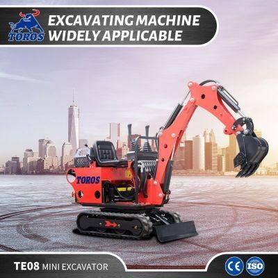 Chinese Mini Crawler Earth Moving Machinery Micro Mini 0.8 Ton Excavator for Garden Use