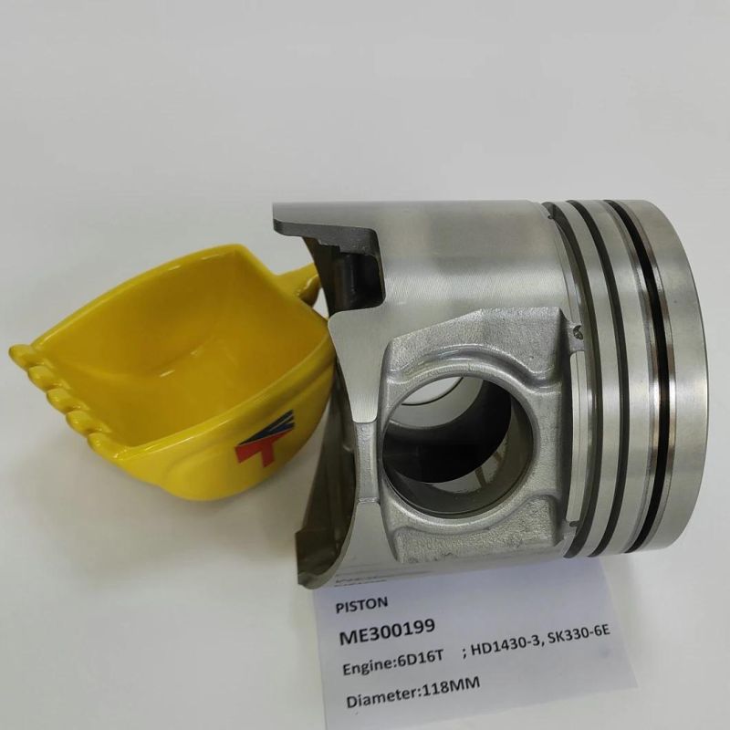 High-Performance Diesel Engine Engineering Machinery Parts Piston Me300199 for Engine Parts 6D16t HD1430-3 Sk330-6e Generator Set Diameter 118mm