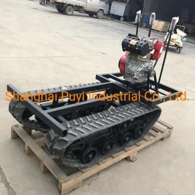 Diesel Engine Drived Rubber Track System Chassi Undercarriage Carrier