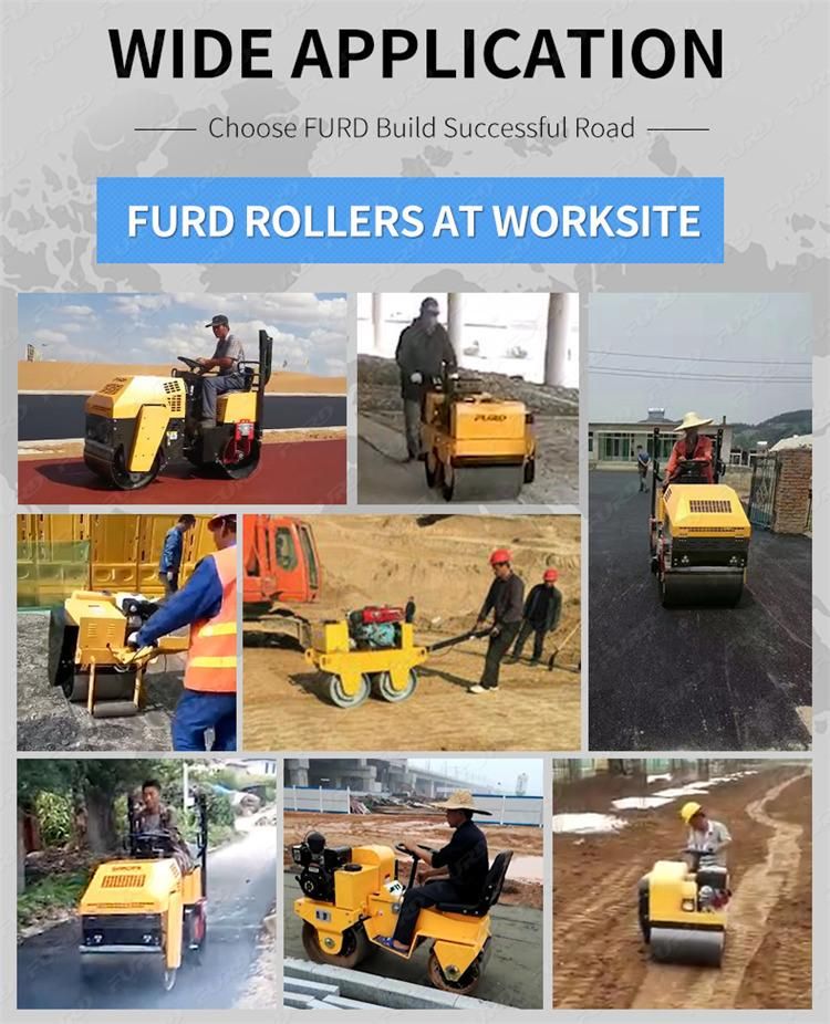 Vibratory Mini Road Roller Compactor Double Drum Asphalt Road Roller Price Fyl-D208