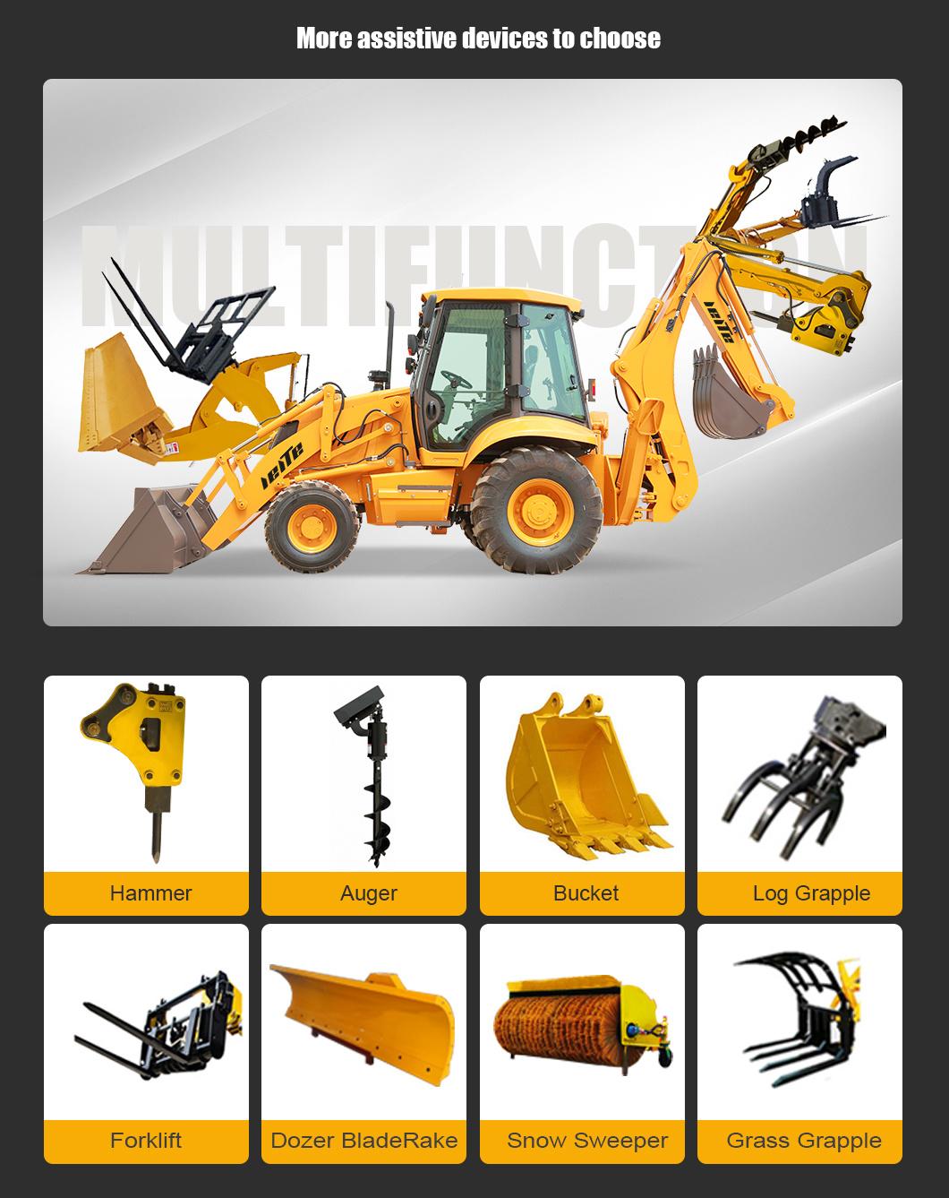 Chinese Small Wheel Mini 4X4 Tractor Excavator Digger Backhoe Loader Backhoe for Sale