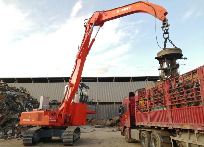 Bonny 43ton Hydraulic Material Handling Machine Handler on Track for Scrap and Waste Recycling