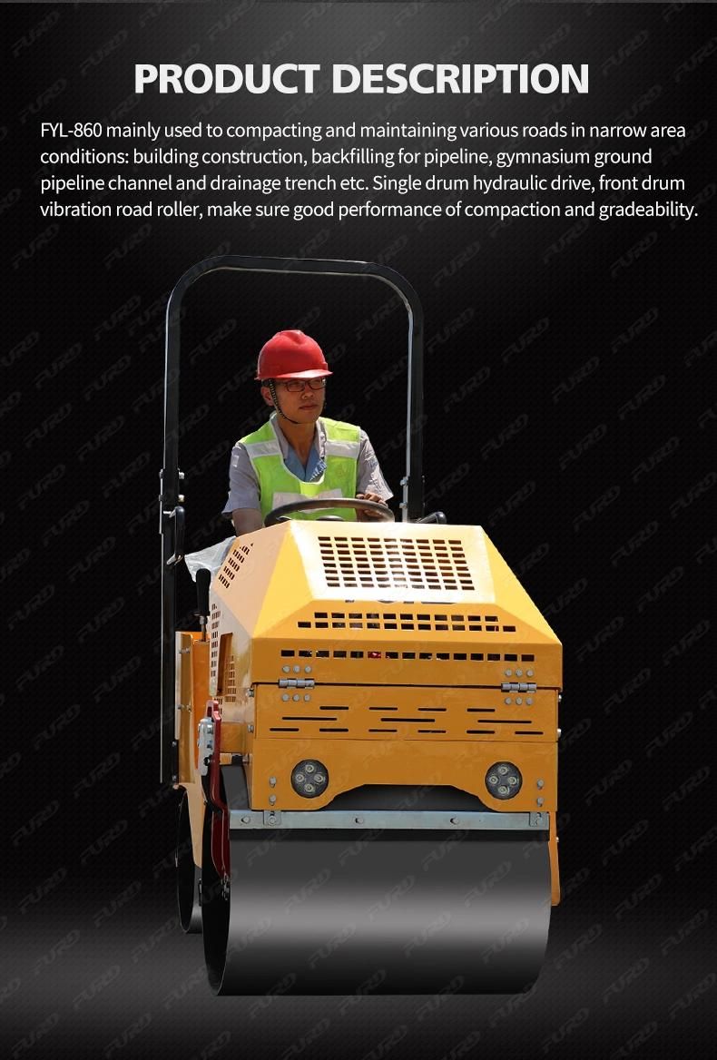 Fyl-860 0.8 Ton Full Hydraulic Double Drum Vibratory Roller