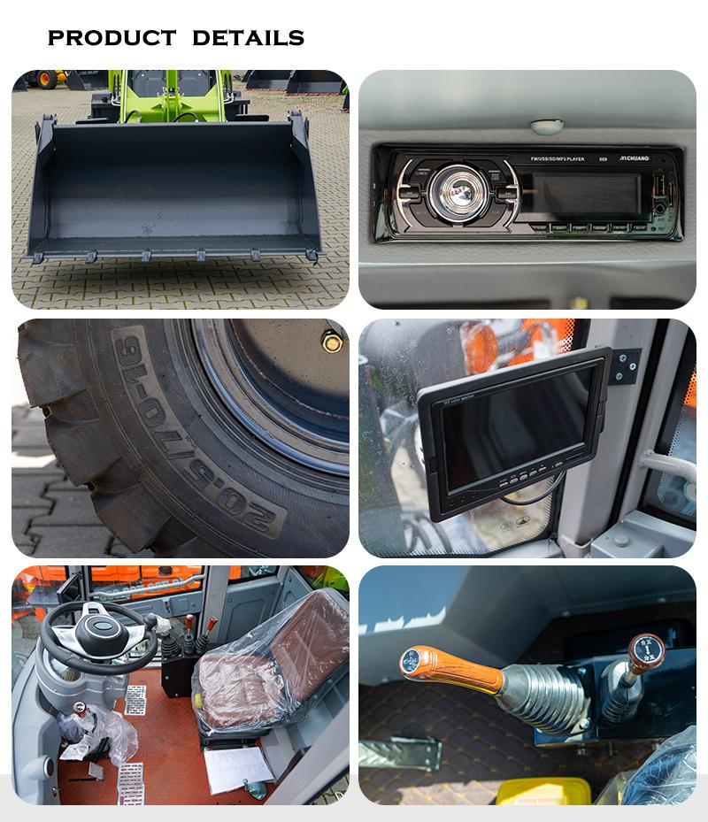 Cheapest Customized Newly Designed 1.2 Ton Construction Machinery Wheel Loader with Attachments