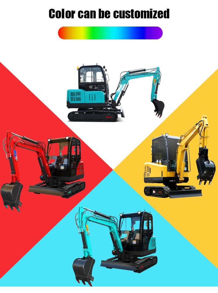 Free Shipping Mini Small Digger CE/EPA/Euro 5 China Wholesale Compact Mini Excavators 3 Ton Prices with Thumb Bucket for Sale