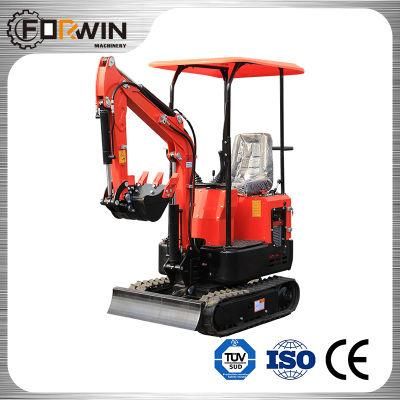 Mini Micro Digger Machinery Hydraulic EPA Excavators Kubota Engine Crawler Mini Excavator 1t Fw10A Factory