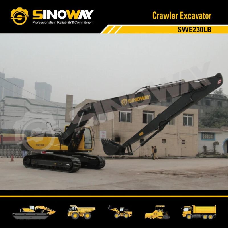 Swe230lb 24 Ton Hydraulic Crawler Excavator with 15m Long Arm Boom