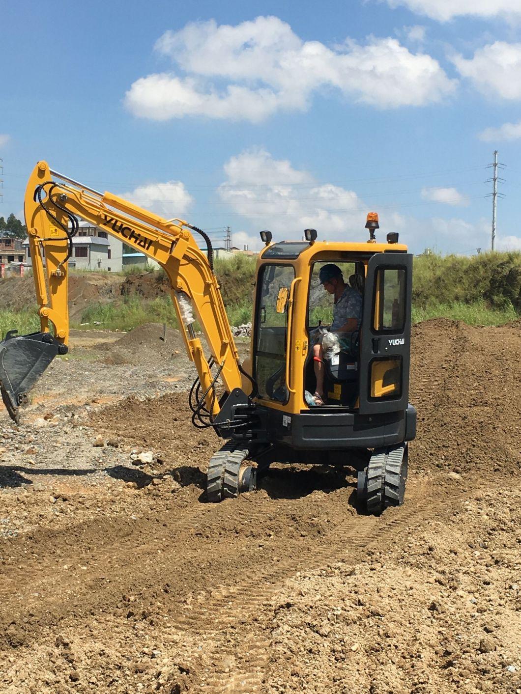 3.74 Tons 0.12cbm Rubber Tracks Yc35-9 Small Crawler Excavator