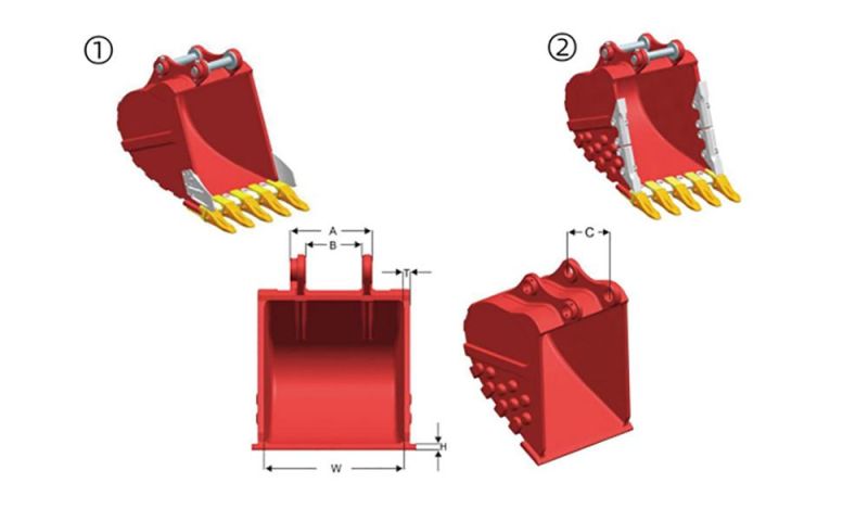 700kg-2000kg 12 Months Wanxin 0.45cbm-1.6cbm Hubei Buckets Excavator Bucket Volume