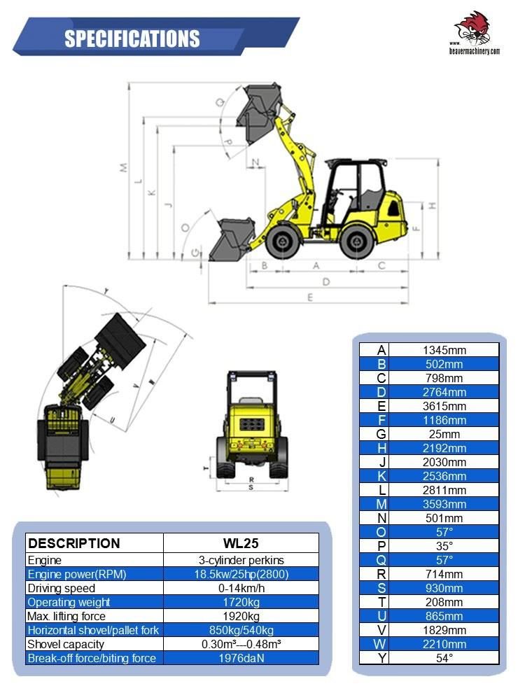 Hot-Selling Wheel Loader with Bucket Wl25 Is on Sale