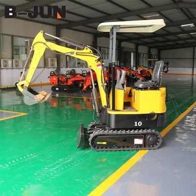 Factory Sale Small Digger 0.8 1 Ton Mini Excavator with Rubber Crawler