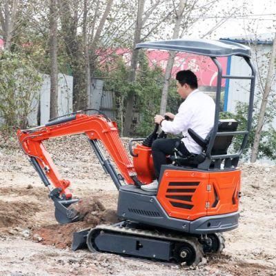 Chinese 1 Ton Hydraulic Crawler Mini Excavator Factory High-Quality Products More Power Suitable for Home Use