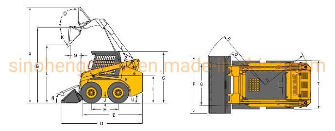 0.7 Ton 37kw 0.4m3 Skid Steer Loader with Ce Jc45