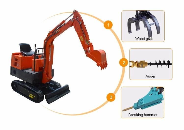 1t Mini Excavator Excavator Machines Hydraulic Mini Garden Excavator