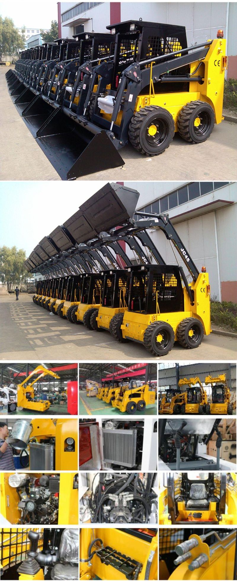 Chinese Ts100 Used Skid Steer Tracked Loader with Attachments