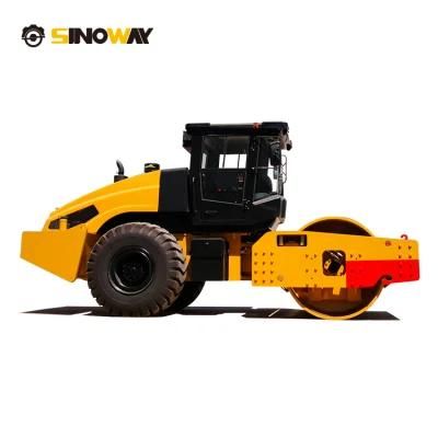 Road Construction Machinery Hydraulic Smooth Drum Vibratory Roller with Pad Foot Drum