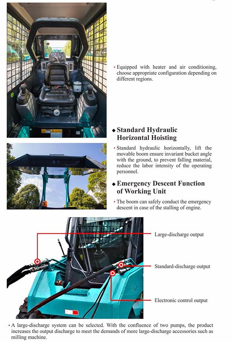 Sunward Swl2820 Chinese Hydraulic Skid Steer Loader with Best Prices