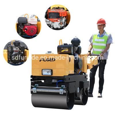 Mini Tandem Vibratory Roller Double Drum Walk Behind Vibratory Roller Fyl-800c