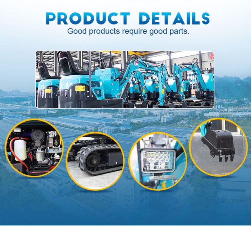 Chinese Manufacturer Factory Cheap Price High Quality 1 Ton 1.5 Ton 1.8 Ton 2 Ton Mini Digger Hydraulic Mini Excavators for Sale