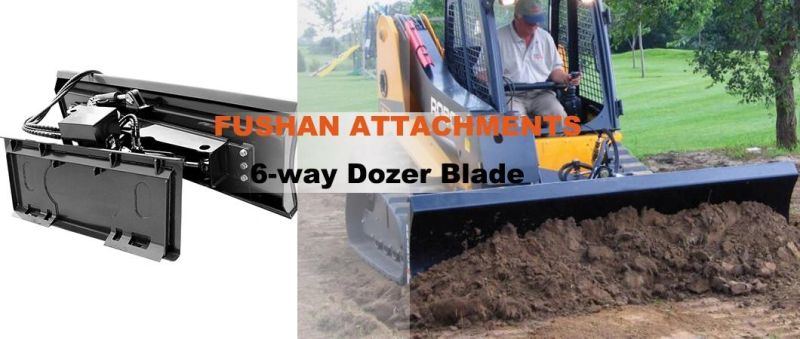 Skid Steer Loader 6 Way Dozer Blade Attachment