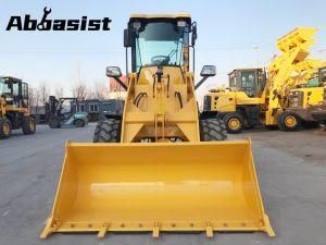 Abbasist 1.6 ton mini small farm garden use compact wheel loader radlader with hold clamp auger 4 in 1 buckets rake