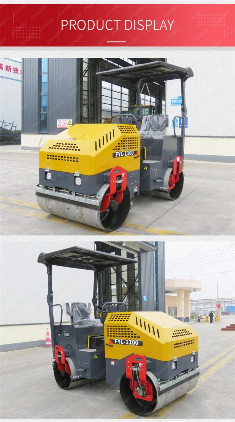 2.5 Ton Compactor Vibratory Roller Smooth Drum Road Roller Soil Compactor Vibratory Roller Fyl-1100