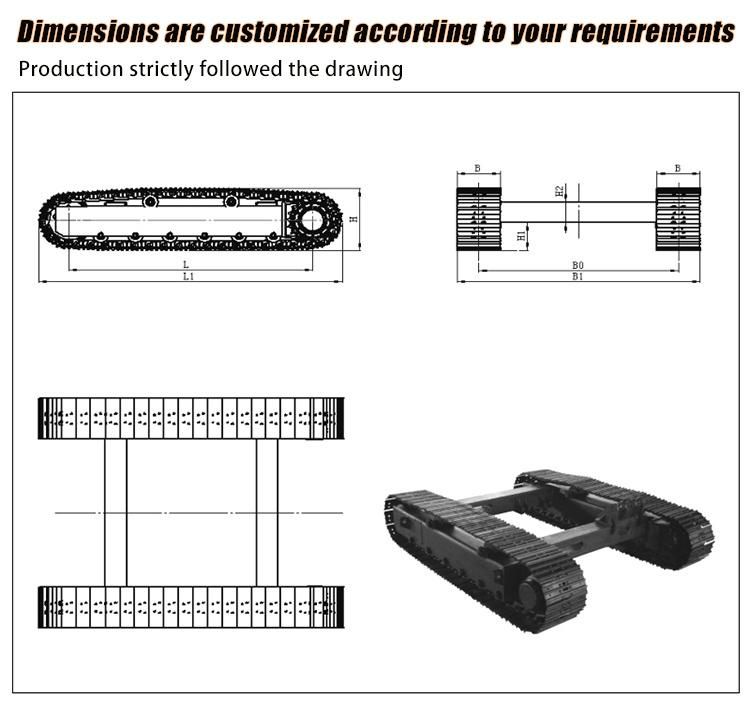 Customized Undercarriage Crawler Tracks Steel Rubber Track Chassis for Drilling Rig, Pile Driver, Crane