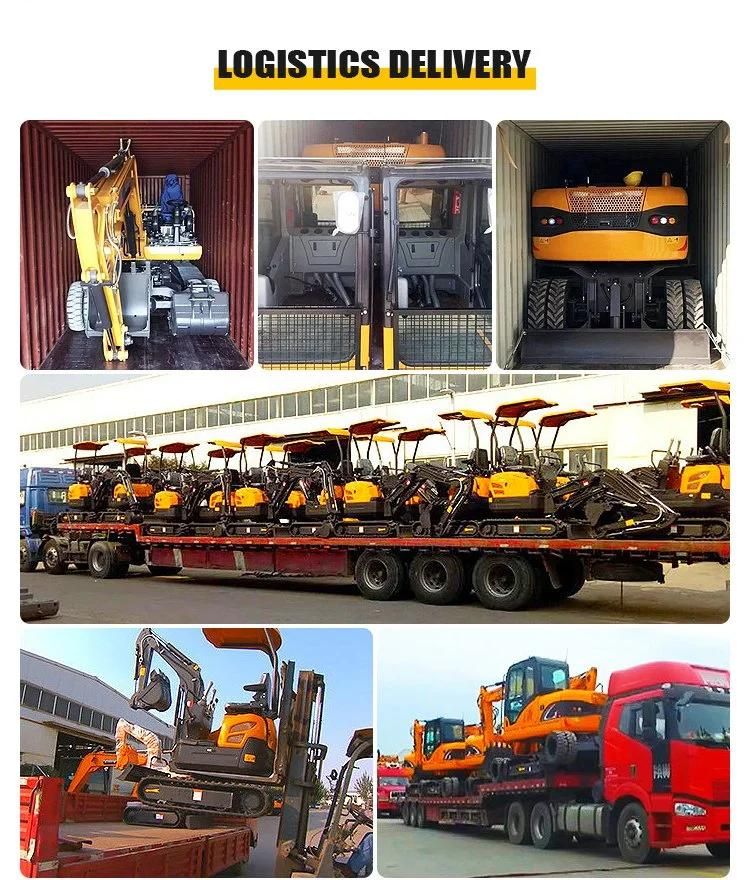 Made In China Superior Machine Performance Full Hydraulic Steering Mini Wheel Excavators With Breaker 7.8 Ton Mini Digger For Sale