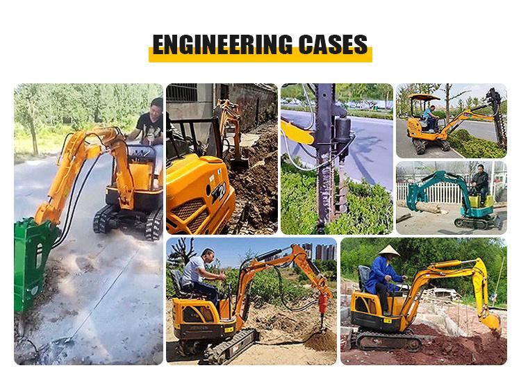 Famous Brand Hydraulic Parts Digger Mini Garden Tractors Wheeled Excavators Steel Tracks