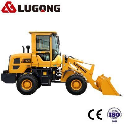Lugong T Series T920 Mini Wheel Loader Hydraulic Small Bucket Shovel Front End Wheel Loader with ISO and CE Certificate
