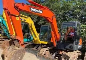 Second Hand Crawler Excavator Doosan55, Used Hydraulic Excavator Doosan55 with Towable Backhoe