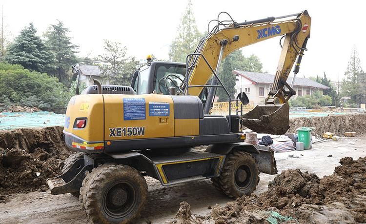 XCMG Official Xe150W Semi-Autonomous Wheeled Excavator Price for Sale