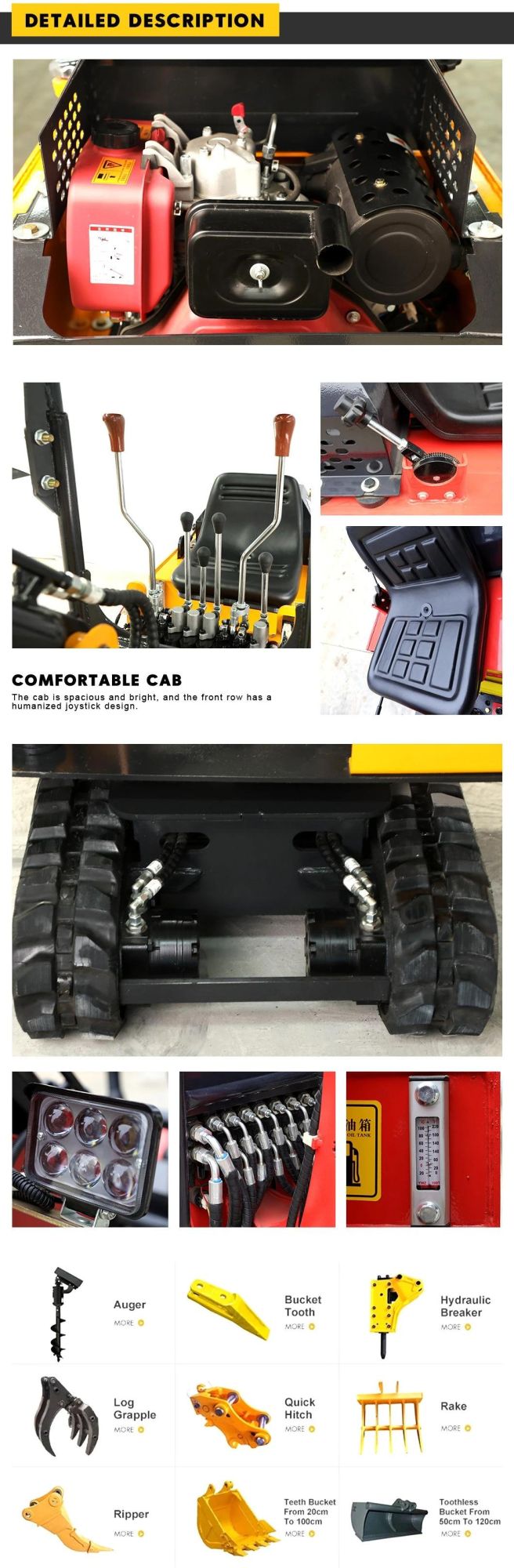 Factory Supply Small Digger Hot Sale 0.8 Ton Mini Hydraulic Crawler Excavator with EPA 4 Engine
