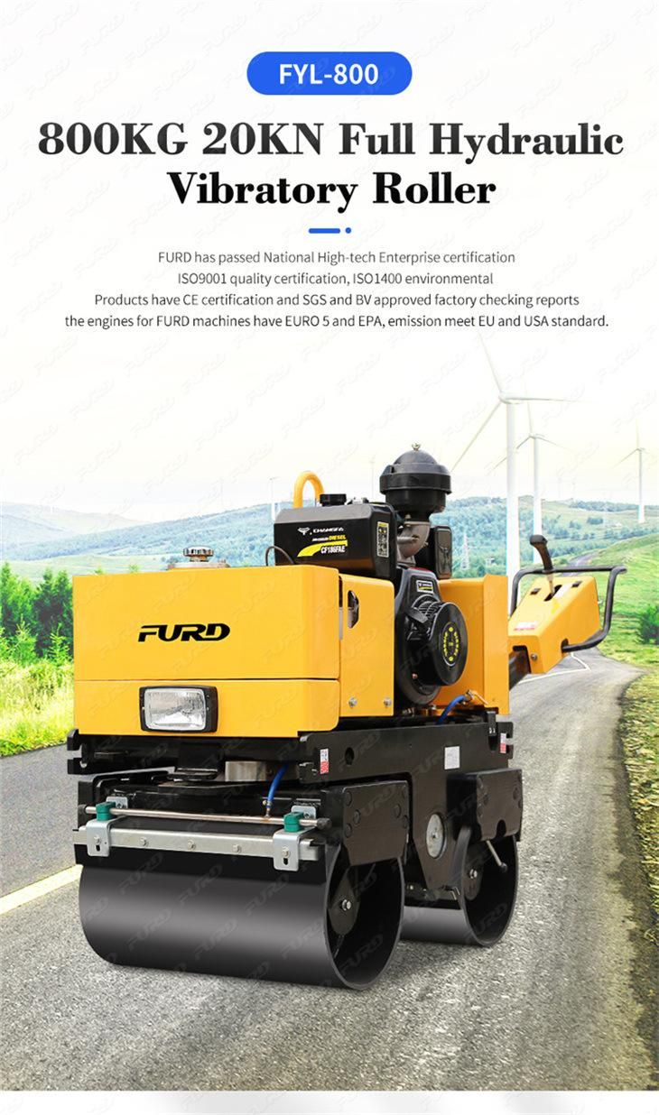 13.5HP EPA Engine Powered Double Drum Walk Behind Vibratory Road Roller