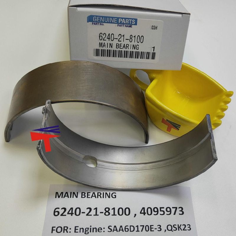 Machinery Engine Main Bearing 4095973 6240-21-8100 for Engine SAA6d170e-3 Excavator PC1250-7 PC1250-8 Dump Truck HD465-7 Wa600