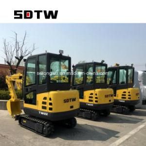 Tw22 2.2ton Mini Rubber Track Crawler Excavator for Sale