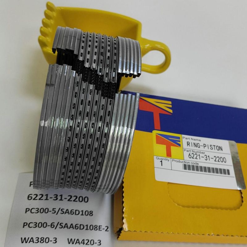 High Quality Diesel Engine Mechanical Parts Piston Ring 6221-31-2200 for Excavator Parts PC300-5 PC300-6 Wheel Loaders Parts Wa380-3 Wa420-3 Engine Parst S6d108