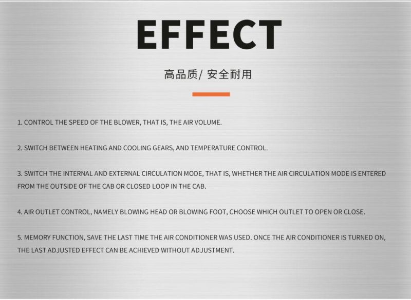 Factory Wholesale Excavator Air Conditioning Control Panel Dx Wiper Water Spray Switch Excavator Accessories